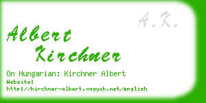 albert kirchner business card